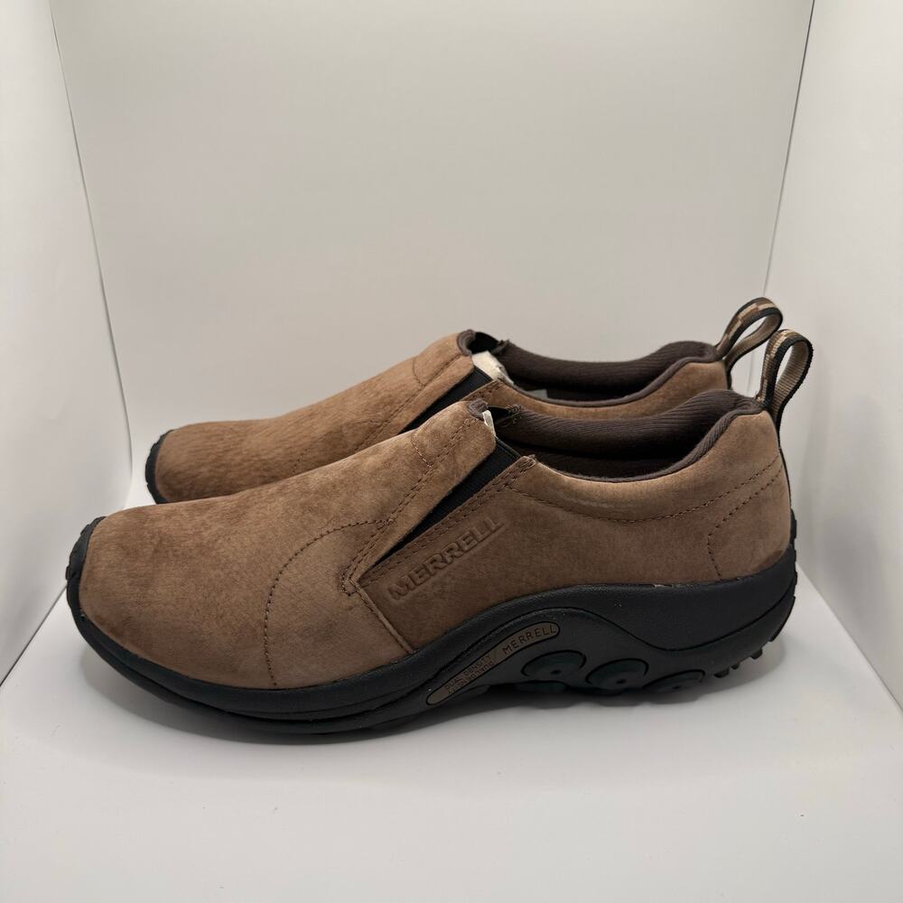 Merrell Men’s Jungle‎ Moc Dark Earth Brown Suede Leather Shoe Boot- Size 12